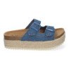 Sandalias planas de plataforma en yute para mujer comodas color jeans M-189