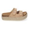 Sandalias planas de plataforma en yute para mujer comodas color kaki M-189