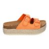 Sandalias planas de plataforma en yute comodas mujer color naranja M-189