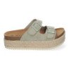 Sandalias planas de plataforma en yute para mujer comodas color verde M-189