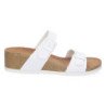 Sandalias de cuña bio y hebilla mujer color blanco M-220