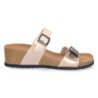 Sandalias de cuña bio y hebilla mujer color champán M-220