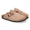 Zuecos planos cómodos diseño hebilla para mujer color kaki M-231E