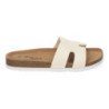 Sandalias planas bajas para mujer comodas color beige M-235