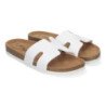 Sandalias planas bajas para mujer comodas color blanco M-235