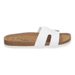 Sandalias planas bajas para mujer comodas color blanco M-235