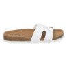 Sandalias planas bajas para mujer comodas color blanco M-235