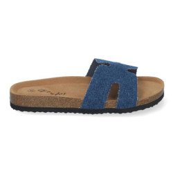 Sandalias planas bajas para mujer cómodas color jeans M-235