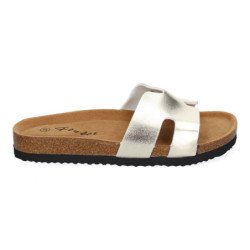 Sandalias doradas planas bajas para mujer cómodas M-235