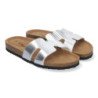 Sandalias plateadas planas bajas para mujer cómodas M-235