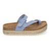 Sandalias planas con plataforma en yute tipo esclava para mujer color azul M-238