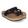 Sandalias planas con plataforma tipo esclava para mujer negro M-238