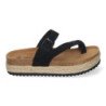 Sandalias planas con plataforma tipo esclava para mujer negro M-238