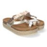 Sandalias doradas planas con plataforma en yute tipo esclava para mujer M-238