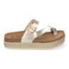 Sandalias doradas planas con plataforma en yute tipo esclava para mujer M-238