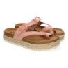 Sandalias planas con plataforma tipo esclava para mujer rosa M-238