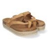 Sandalias planas con plataforma tipo esclava para mujer taupe M-238