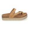 Sandalias planas con plataforma tipo esclava para mujer taupe M-238