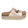Sandalias planas de plataforma en yute para mujer comodas color champan M-239