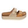 Sandalias planas de plataforma en yute para mujer comodas color kaki M-239