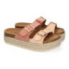 Sandalias planas de plataforma en yute para mujer comodas color rosa M-239