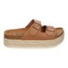 Sandalias planas de plataforma en yute para mujer comodas color taupe M-239