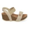 Sandalias de cuña media bio comoda para mujer tiras rafia mujer color beige M-256