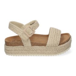 Sandalias de plataforma bio en yute para mujer color beige M-257