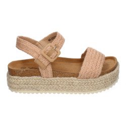 Sandalias de plataforma bio en yute para mujer color taupe M-257