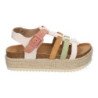 Sandalias planas en yute tiras en pala para mujer rosa M-260