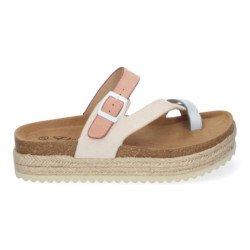 Sandalias de plataforma bio en yute tipo esclava para mujer color beige M-266