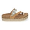 Sandalias de plataforma bio en yute tipo esclava para mujer color camel M-266