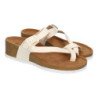 Sandalias de cuña bio tipo esclava mujer color beige M-28