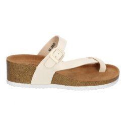 Sandalias de cuña bio tipo esclava mujer color beige M-28