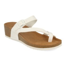 Sandalias de cuña bio tipo esclava mujer color blanco M-28