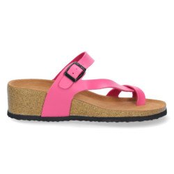 Sandalias de cuña bio tipo esclava mujer color fucsia M-28