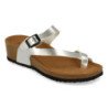 Sandalias de cuña bio plateadas tipo esclava mujer M-28