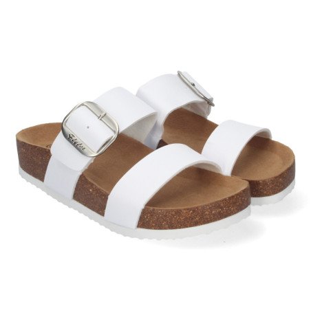Sandalias planas material bio comoda mujer color blanco M-282