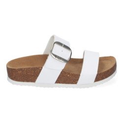Sandalias planas material bio comoda mujer color blanco M-282
