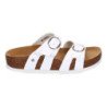 Sandalias planas material bio comoda doble hebilla mujer color blanco M-286