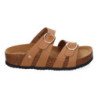 Sandalias planas material bio comoda doble hebilla mujer color taupe M-286