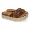 Sandalias planas en yute para mujer estampado animal M-288