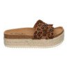 Sandalias planas en yute para mujer estampado animal M-288