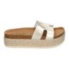 Sandalias doradas bio de plataforma en yute para mujer M-288