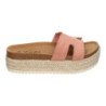 Sandalias bio de plataforma en yute para mujer color rosa M-288