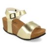 Sandalias doradas bio plataforma pala simple para mujer M-77