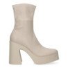 Botines tacón ancho y plataforma mujer color beige M3910