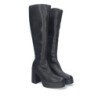 Botas altas negras de tacón y plataforma mujer
