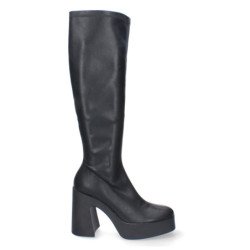 Botas altas negras de tacón y plataforma mujer