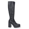 Botas altas negras de tacón y plataforma mujer